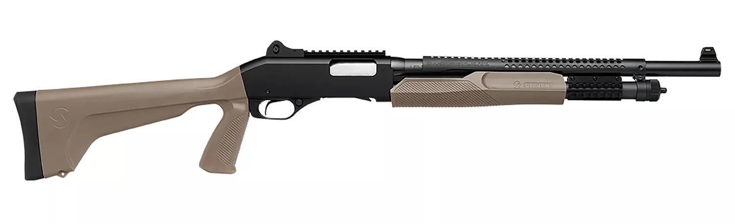 Stevens 19468 320 Security 12 Gauge Pump 5+1 18.50″ Matte Black Heat Shield Barrel, Picatinny Rail Receiver, Bottom Picatinny Rail, Tactical w/Pistol Grip Flat Dark Earth Synthetic Stock, Ambidextrous
