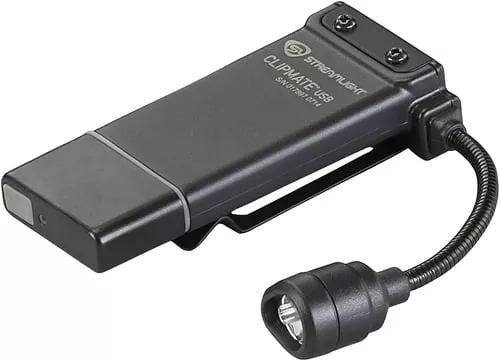 Streamlight 61126 ClipMate USB Clip-On LightBlack 0.2/0.5/10/70 Lumens White/Red LED