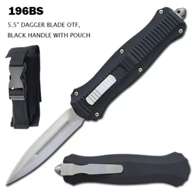 TACTICAL DAGGER BLADE OTF KNIFE - BLACK