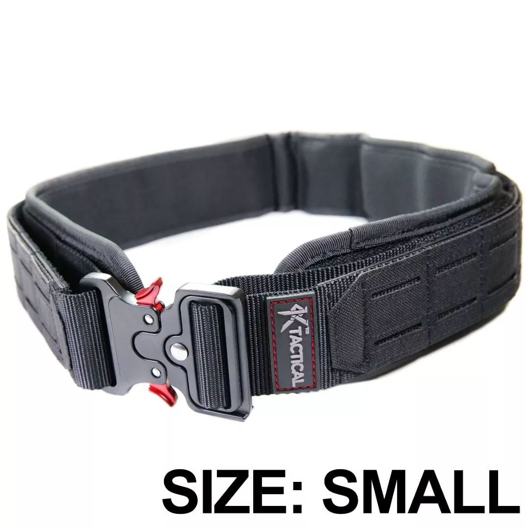 Tactical Molle Laser Cut Battle Belt Rig Padded Metal Buckle 28″ – 32″ (Size: Small)