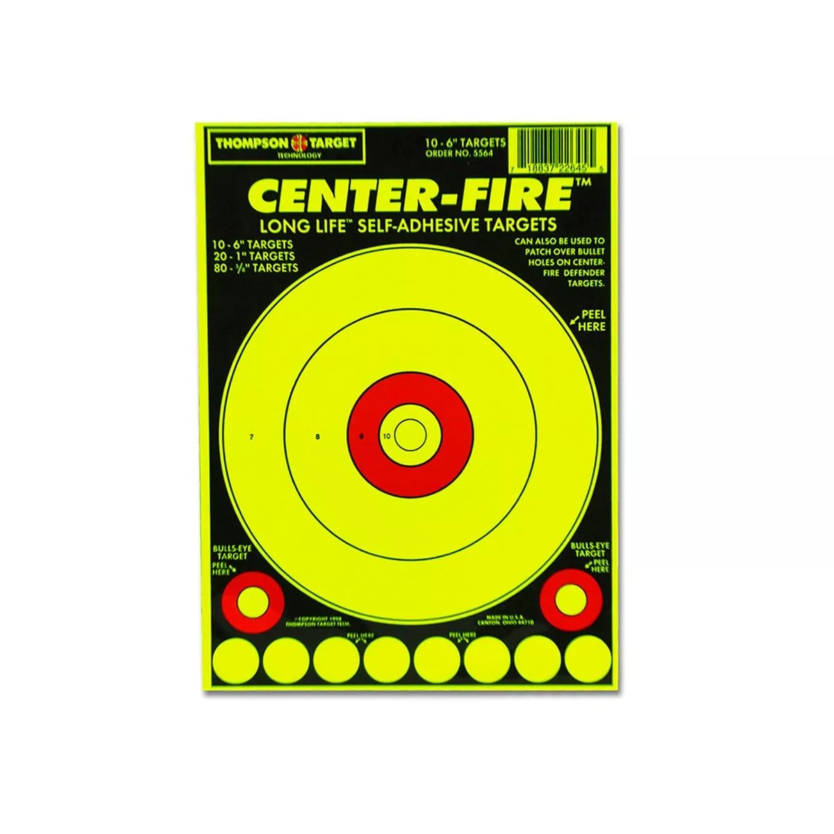 Thompson Center-Fire 6.5″x9″ Adhesive Peel & Stick Targets – 10 Pack – 5564-10
