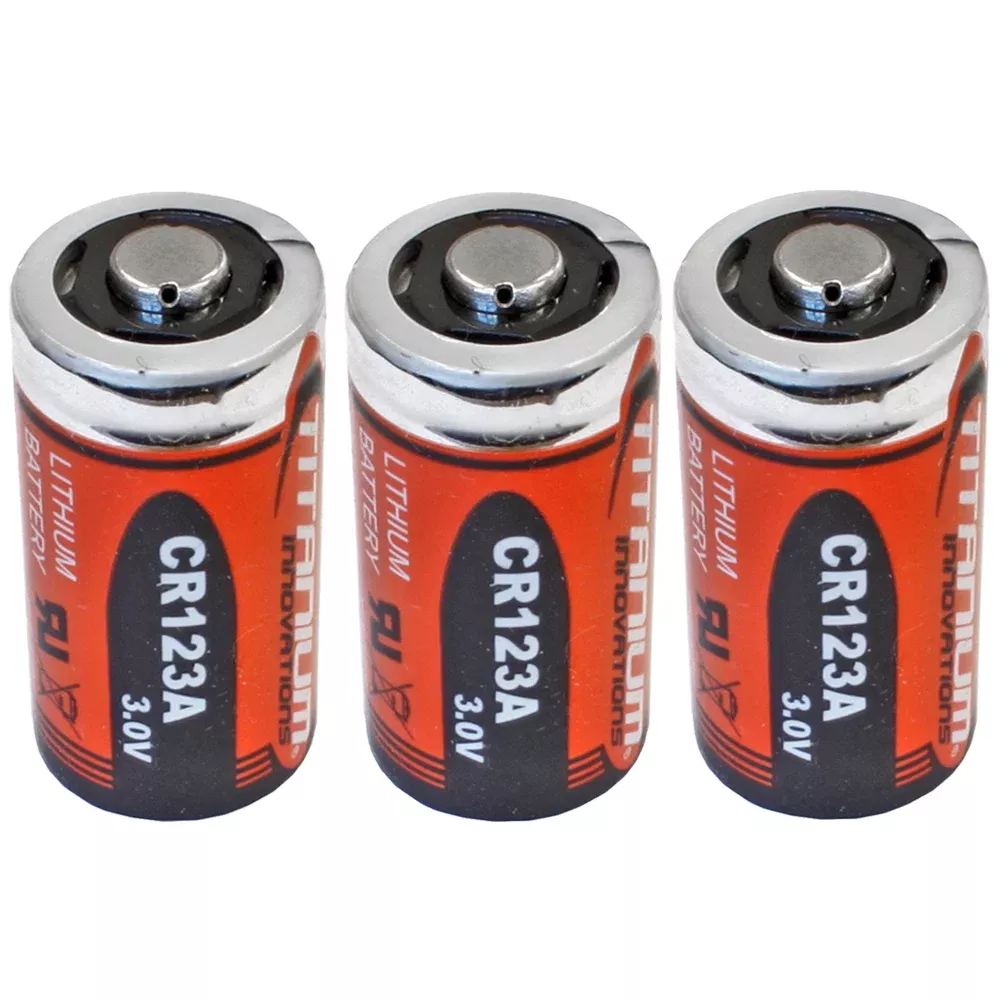 Titanium Innovations High Quality CR123A 3V Lithium Battery - 3 Pack