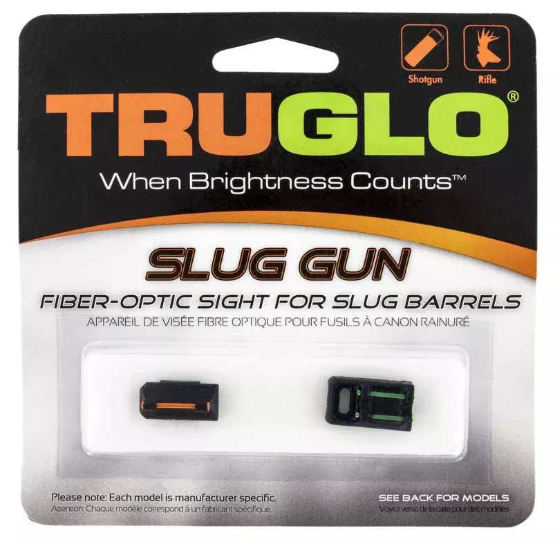 TruGlo TG961R Slug Gun Series Black | Red Fiber Optic Front Sight Green Fiber Optic Rear