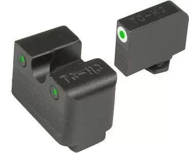 Truglo, Tritium Pro Brite Site Day / Night Sight Set For Glock High M.O.S., Front Sight Color Green W/ Orange Focus Lock Ring, Rear Sight Green – TG231G2MW