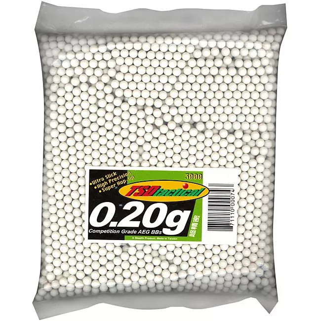 TSD Tactical .20g 6mm High Grade Seamless BBs 3000 Rounds in Bag White