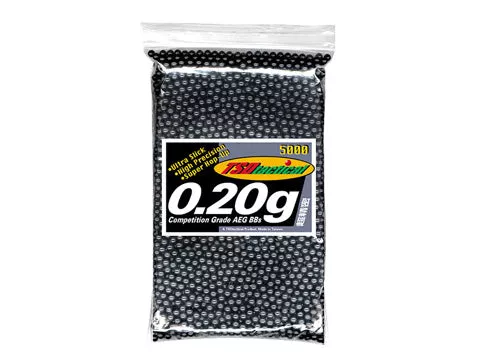 TSD Tactical .20g 6mm High Grade Seamless BBs 5000 Rounds in Bag Black