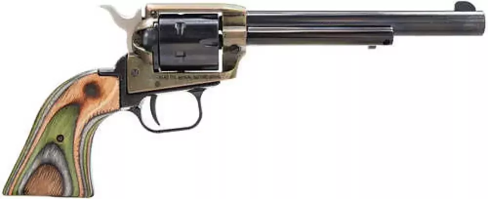 Unleash the Heritage Rough Rider Revolver .22lr 6.5 Camo Grip Blued Finish
