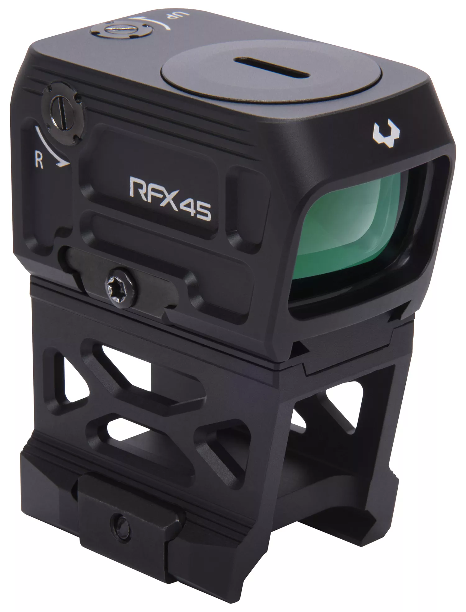 Viridian 9810060 RFX45Black Anodized 1 x 24 mm x 15.5 mm 5 MOA Green Dot ACRO/Picatinny High 1/3 Cowitness Mount