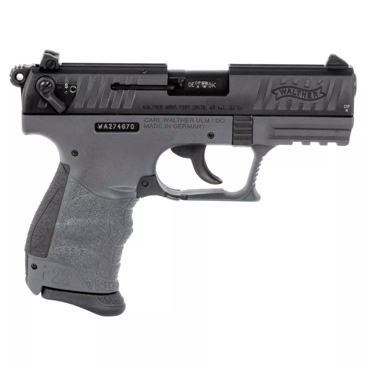 Walther ArmsP22 3.42″ 22 LR 10rd Compact Semi-Auto Pistol – Tungsten – 5120365
