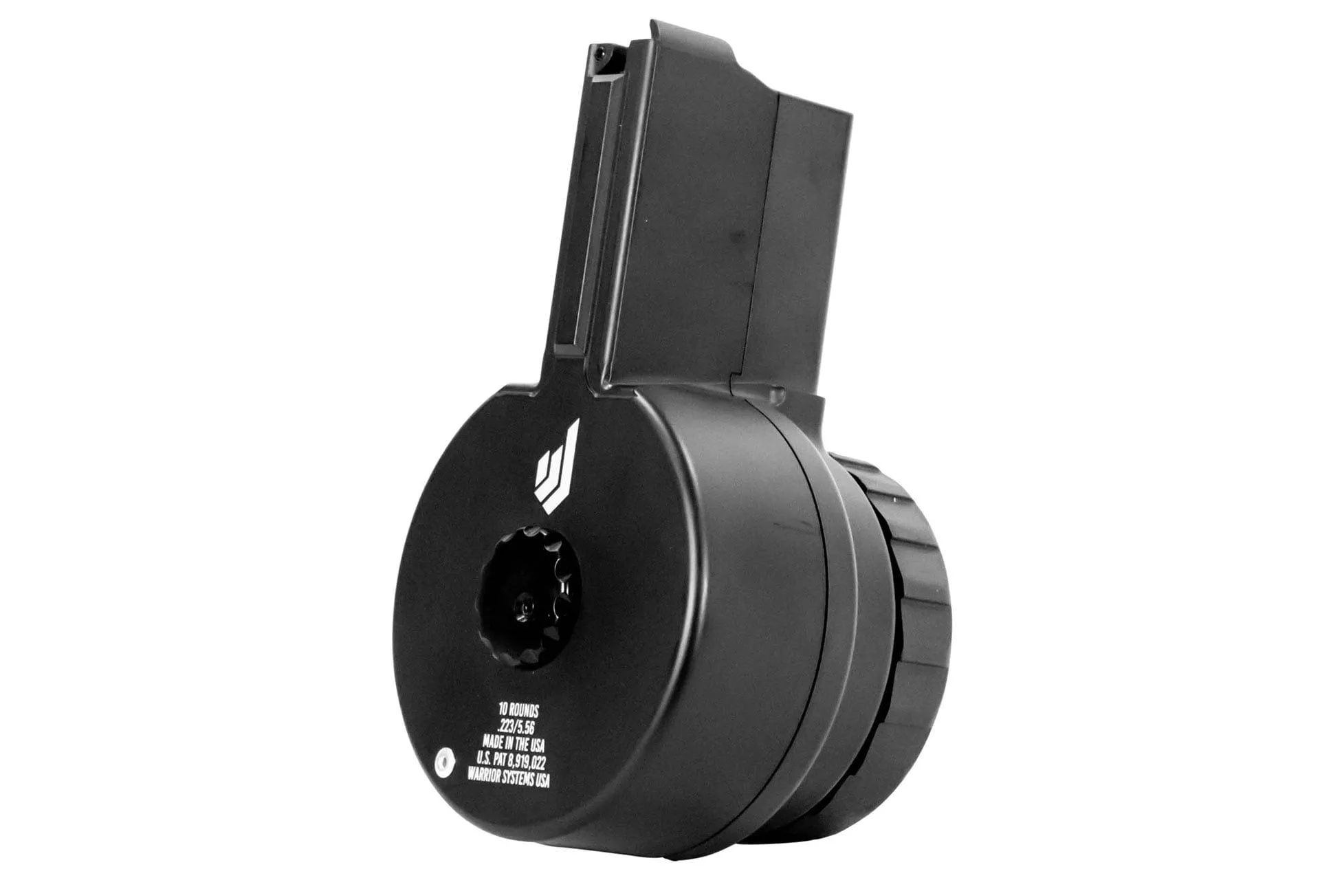 Warrior Systems AR-15 5.56x45mm 10 Round Drum Magazine – Black – W15AB10