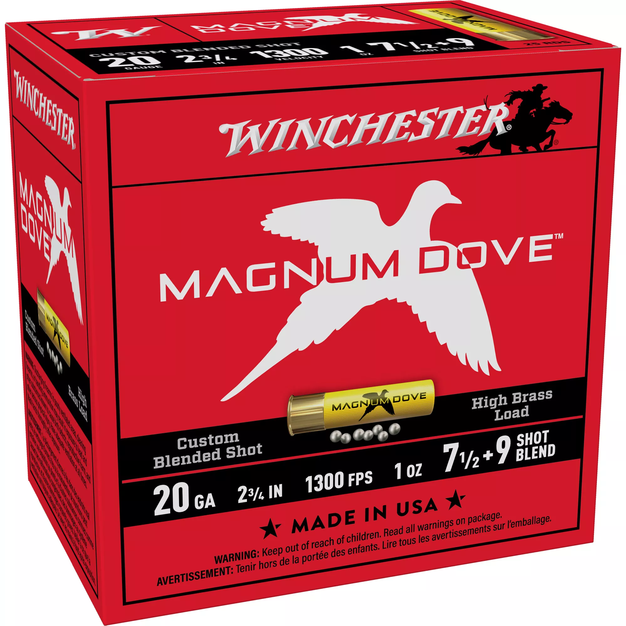 WIN MGNM DOVE 20GA 2.75″ #7.5 25/250