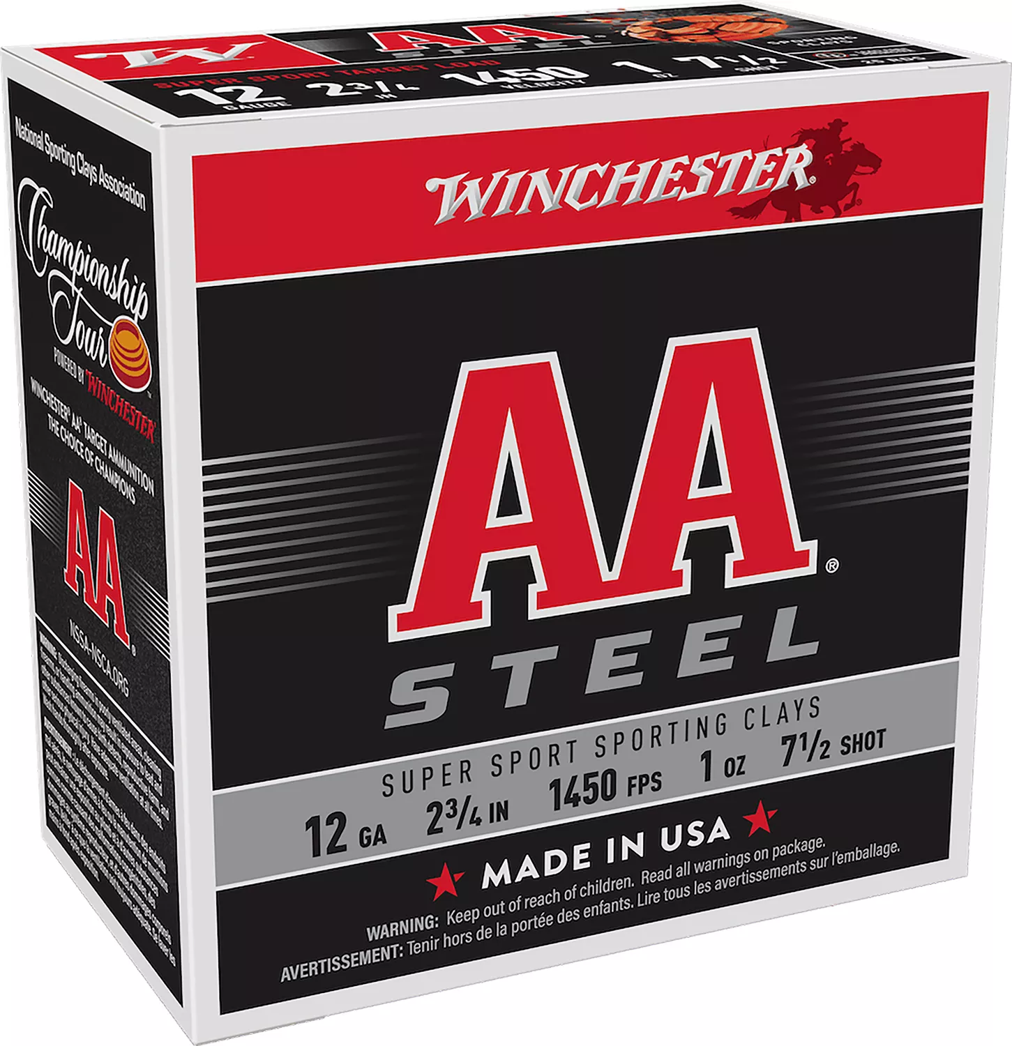 Winchester Ammo AASCL12S7 AA Super Sport Sporting Clay 12Gauge 2.75″ 1oz 7.5Shot 25 Per Box/10 Case