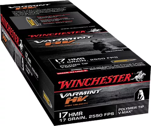 Winchester Ammo S17HMR1 Varmint HV17HMR 17gr Hornady V Max 50 Per Box/20 Case