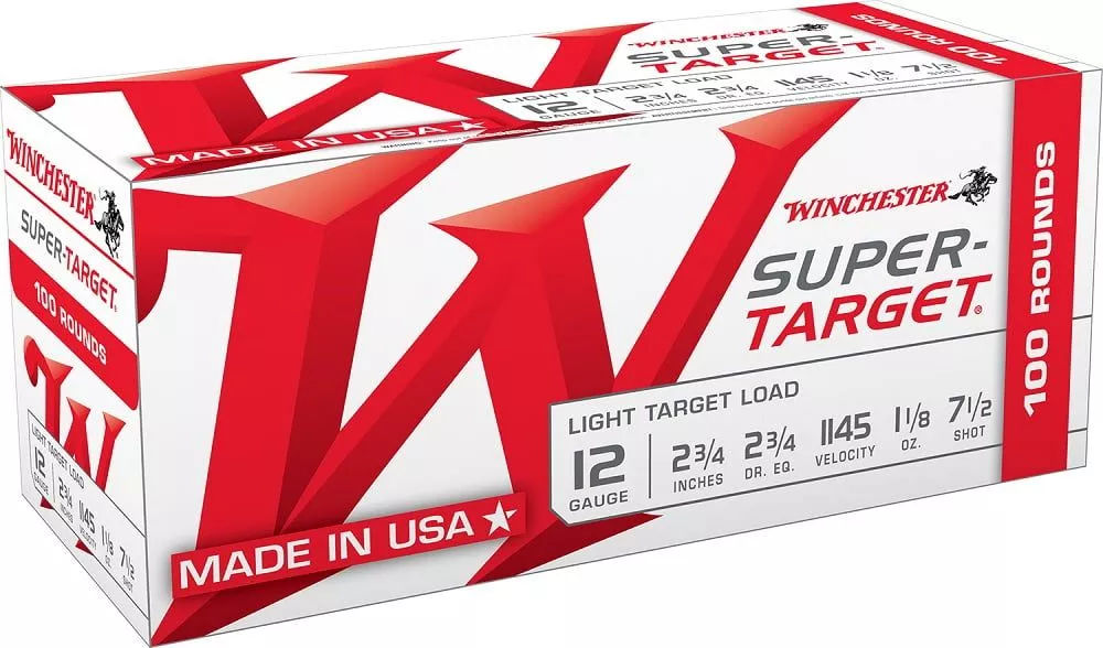 Winchester Ammo TRGT127VP Super-Target Light Target 12 Gauge 2.75″ 1 1/8 oz 1145 fps 7.5 Shot Shotgun Ammo – 100 Rounds – TRGT127VP