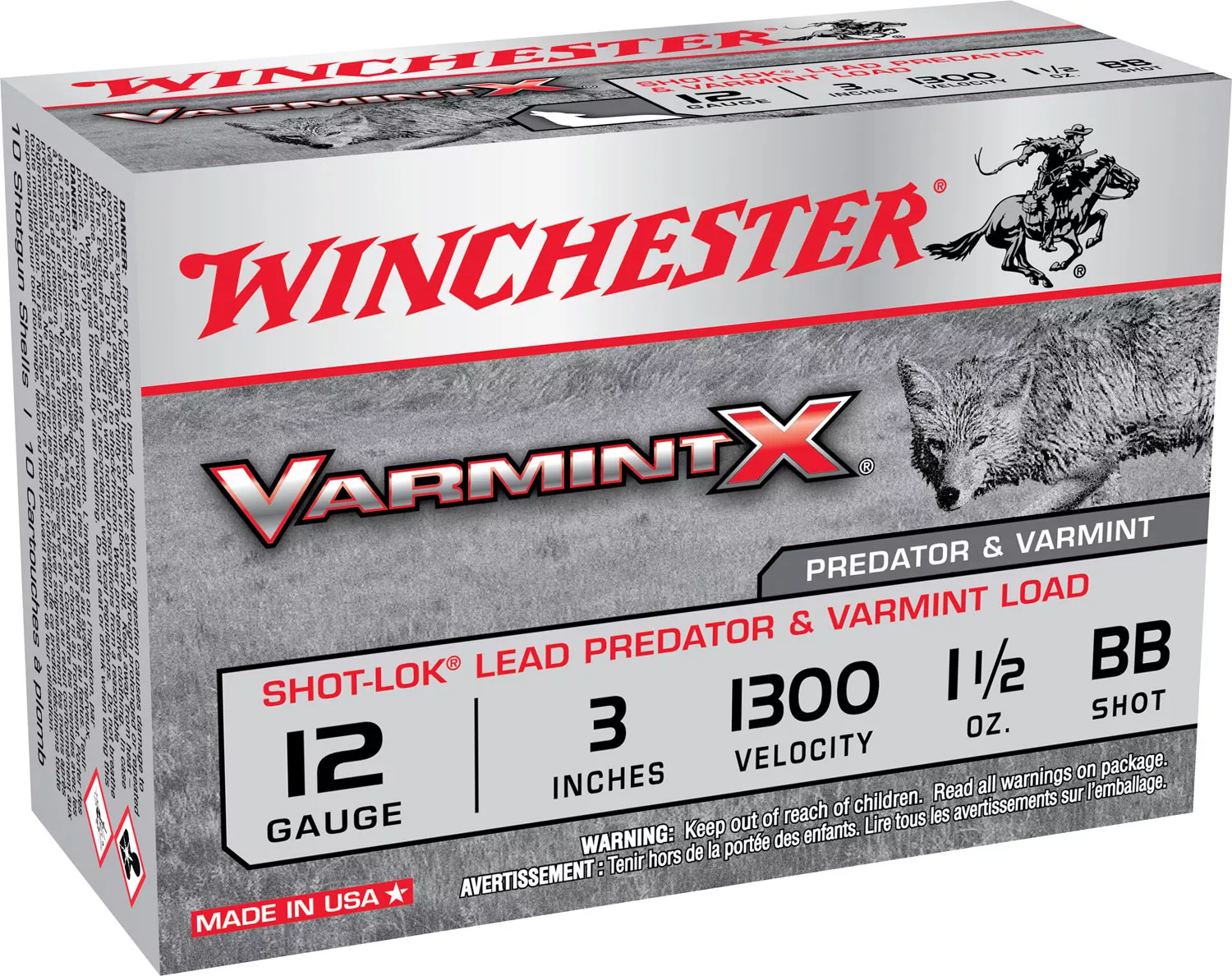 Winchester Ammo X123VBB Varmint X Shot-Lok 12Gauge 3″ 1 1/2oz BBShot 10 Per Box/10 Case