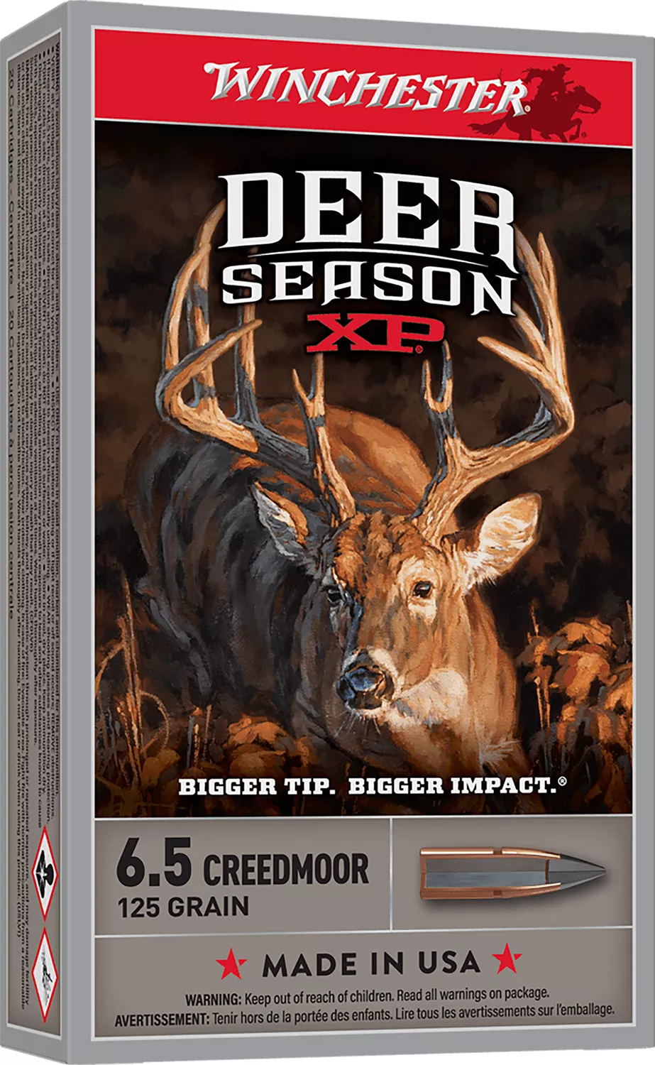 Winchester Ammo X65DS Deer Season XP6.5Creedmoor 125gr Extreme Point 20 Per Box/10 Case