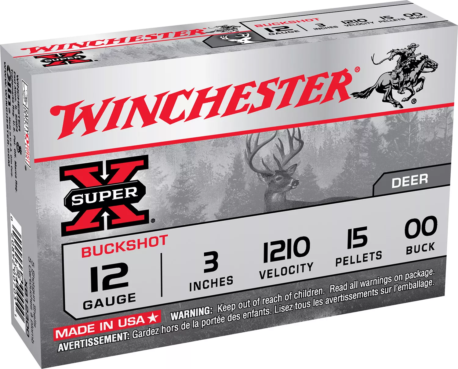 Winchester Ammo XB12300VP Super X12Gauge 3″ 15Pellets 00Buck Shot 15 Per Box/10 Case *Value Pack