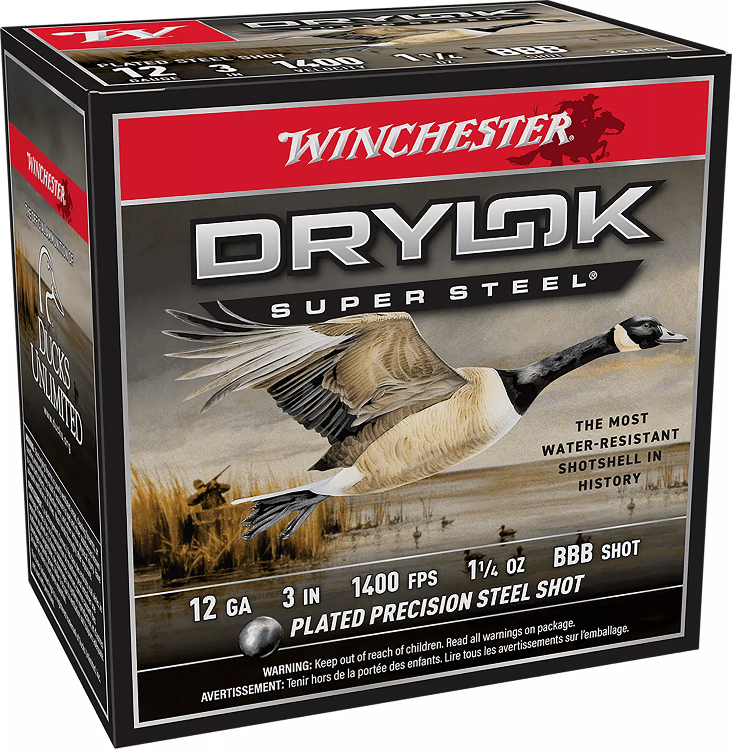 Winchester Ammo XSC123BBB Drylok Super Steel Magnum 12Gauge 3″ 1 1/4oz BBBShot 25 Per Box/10 Case
