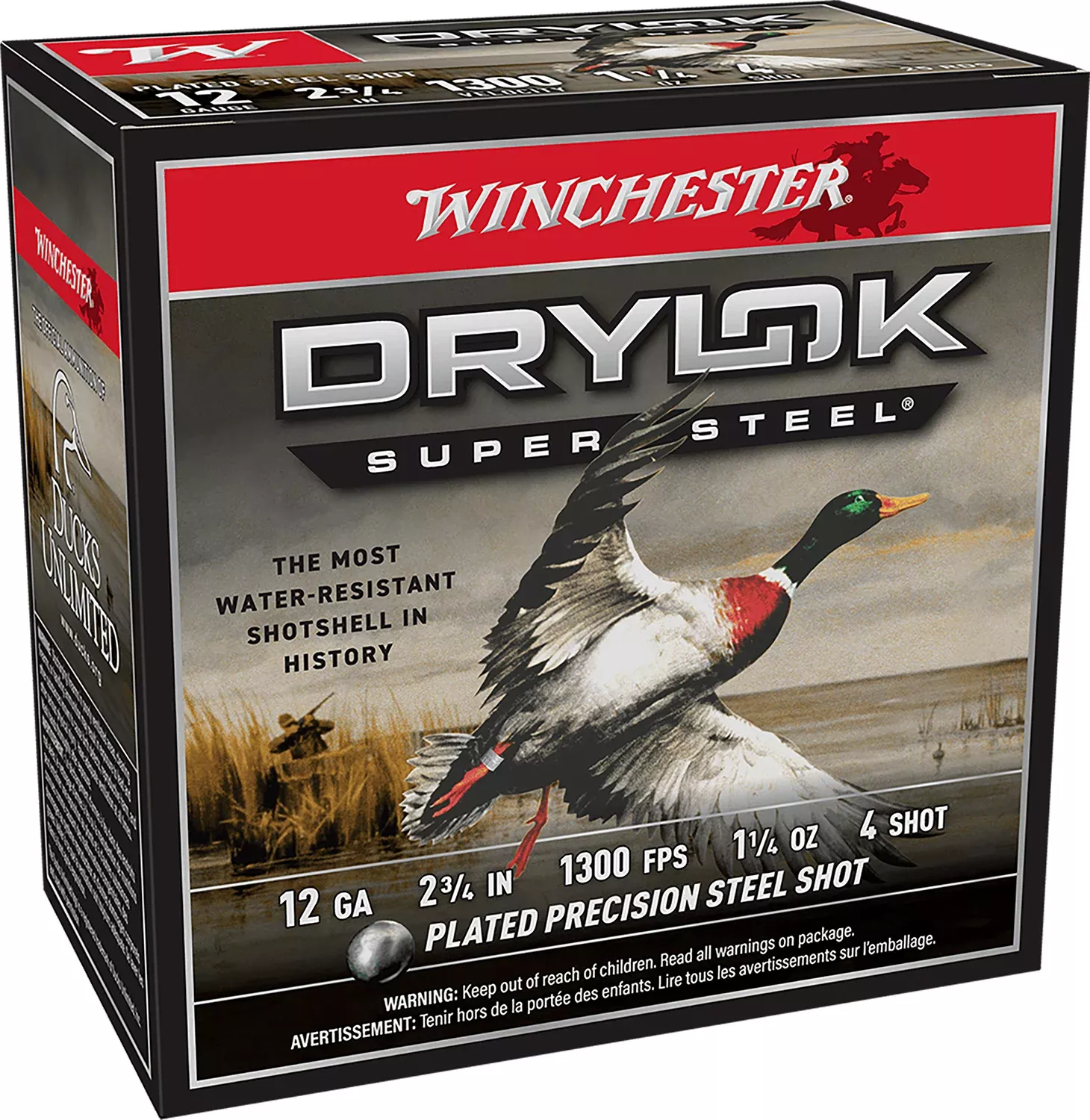 Winchester Ammo XSM124 Drylok Super Steel Magnum 12Gauge 2.75″ 1 1/4oz 4Shot 25 Per Box/10 Case