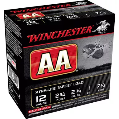 Winchester Ammunition Xtra-Lite Target Load, 12 Gauge 2.75", #7.5, 1 oz, 25 Round Box AAL127