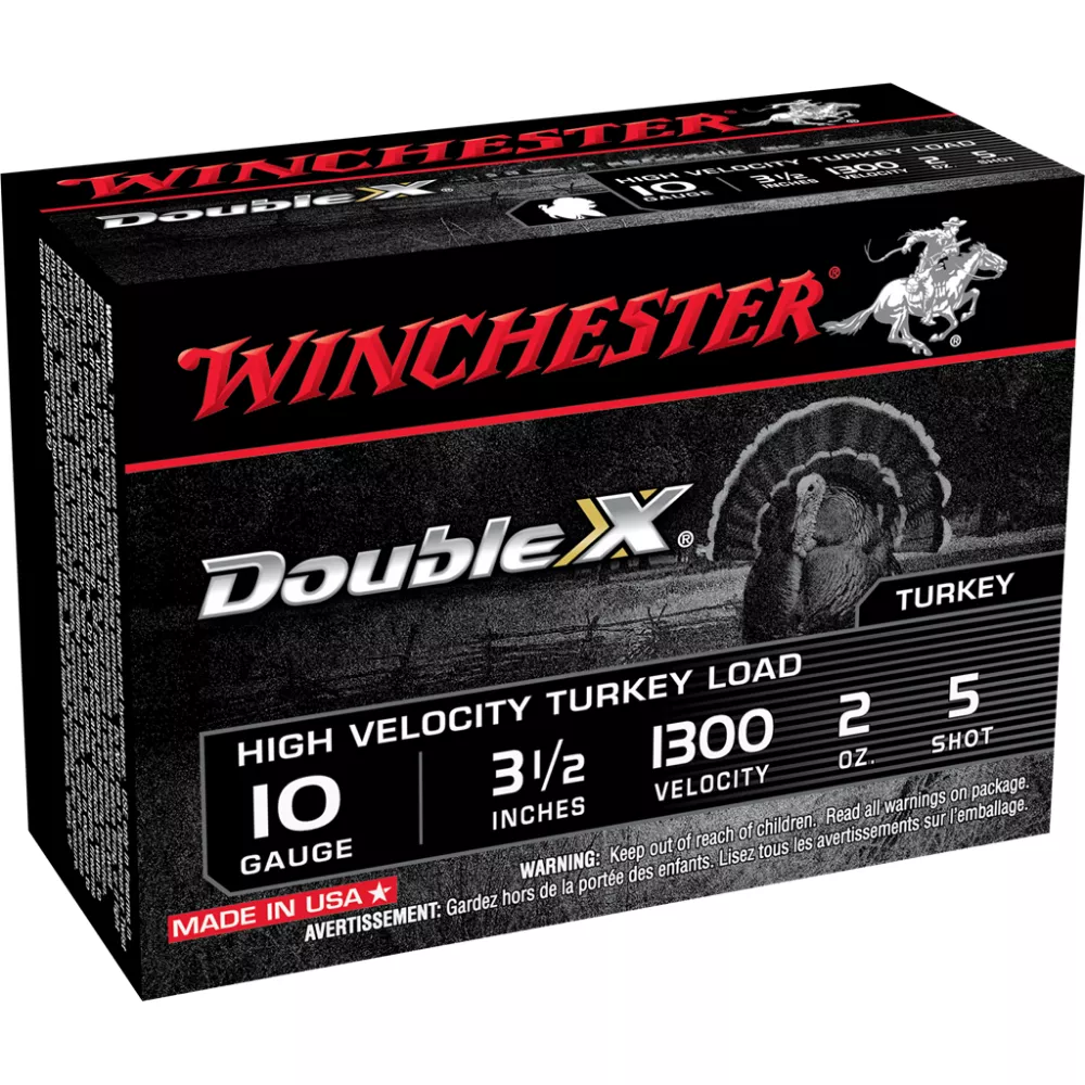 Winchester Double X Turkey Load 10 ga 3-1/2″ MAX 2 oz #5 1300 fps 10/ct