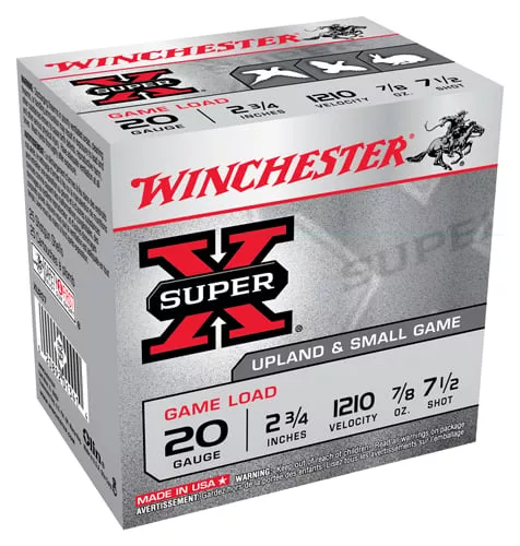 WINCHESTER SUPER-X 20GA 2.75" 7/8OZ 7.5 1210FPS 250RD CASE