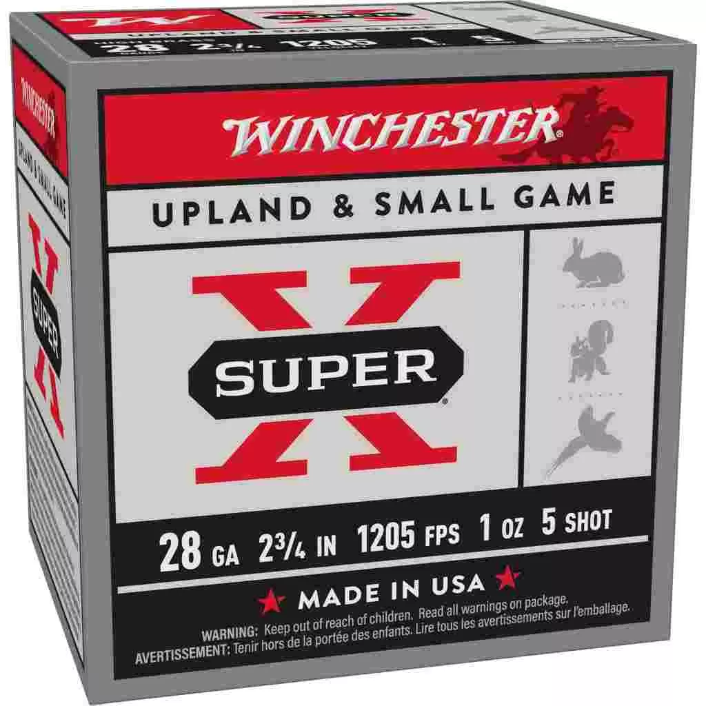 Winchester Super-X Game Shotshells 28 ga 2-3/4″ 1 oz 1205 fps #5 25/ct