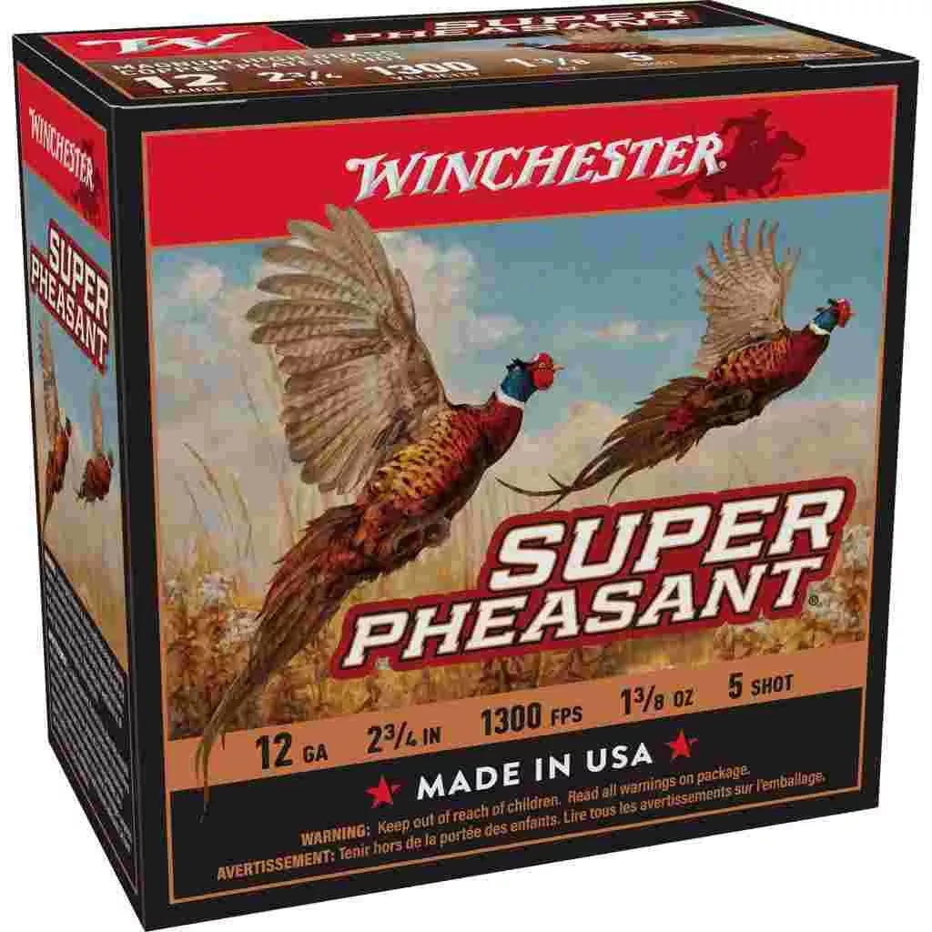 Winchester Super-X Super Pheasant Shotshells 12 ga 2-3/4″ 1-3/8 oz 1300 fps #5 25/ct