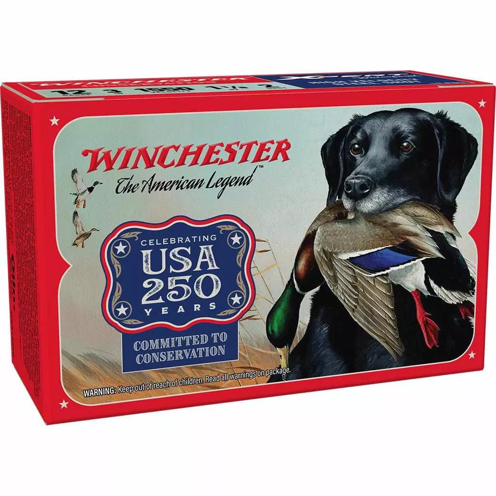 Winchester USA 250th Anniversary Xpert Waterfowl Shotshells 12ga 3″ 1-1/8oz 1550 fps #2 10/ct