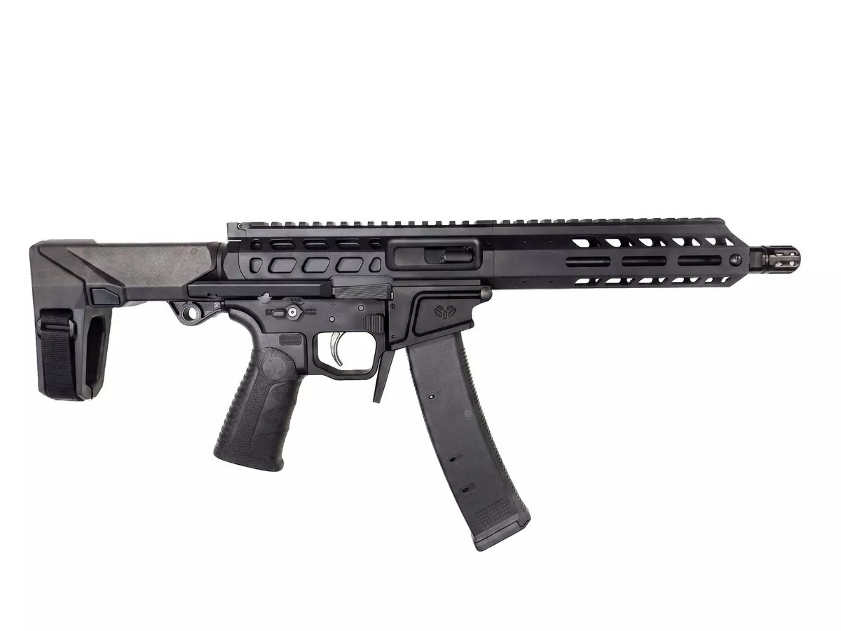 Wraithworks WARSCORP9 Side-charging AR Pistol – Black | 9mm | 8.5″ Barrel | 7″ M-LOK Rail | SBA3 Brace | Accepts Scorpion Mags