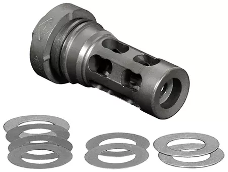 Yankee Hill 4302MB28A QD Light Tactical Muzzle Brake made of Black Finish Steel with 1/2"-28 tpi Threads for 30 Cal AR-Platform