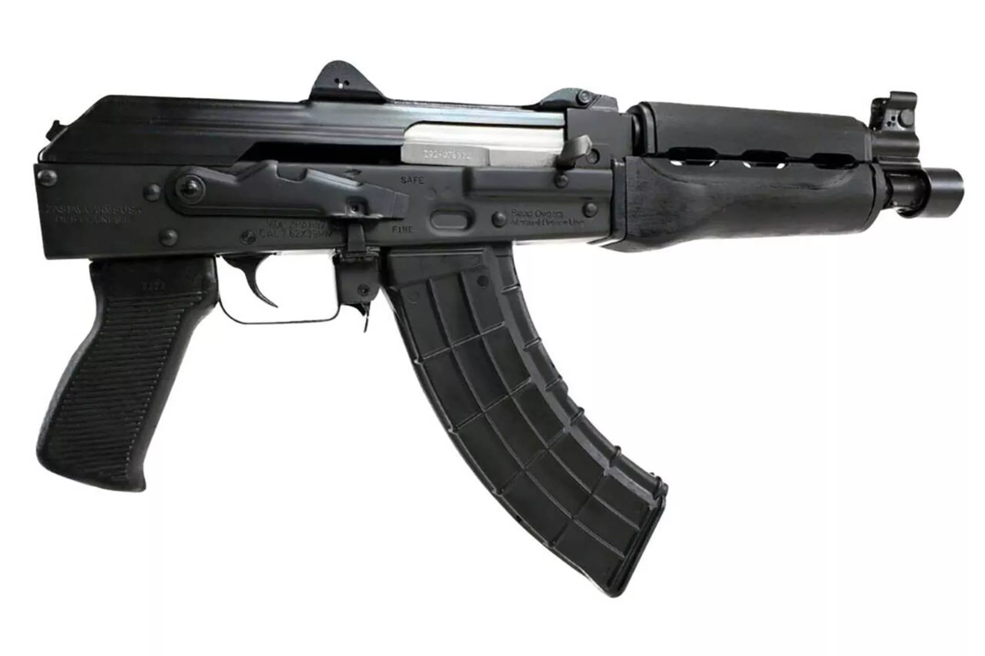 Zastava Zpap92 Ak Pistol 10″ 7.62X39 30rd Semi Auto mm Buldged Trunnion 1.5mm Receiver Chrome Lined Barrel – ZP92762M